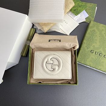 Fortok Gucci Blondie Card Case Wallet White Leather 760317 11x8.5x3cm