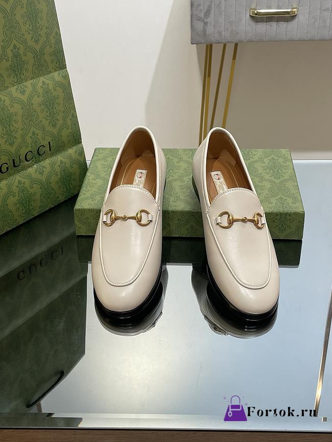 Fortok Gucci Horsebit Loafers Leather in White - 1