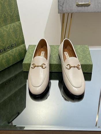 Fortok Gucci Horsebit Loafers Leather in White