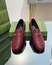 Fortok Gucci Horsebit Loafers Leather in Burgundy - 1