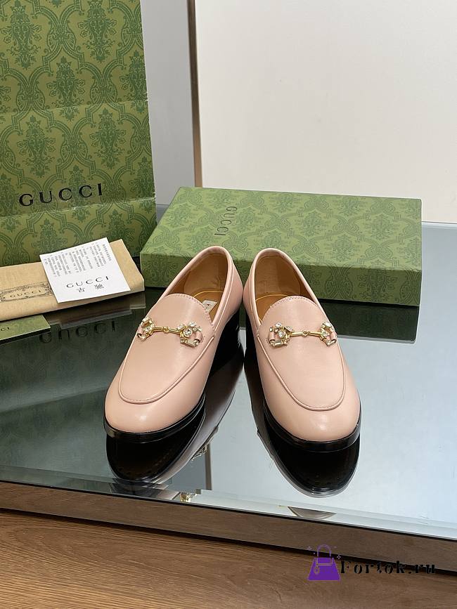 Fortok Gucci Horsebit Loafers Leather in Light Pink - 1