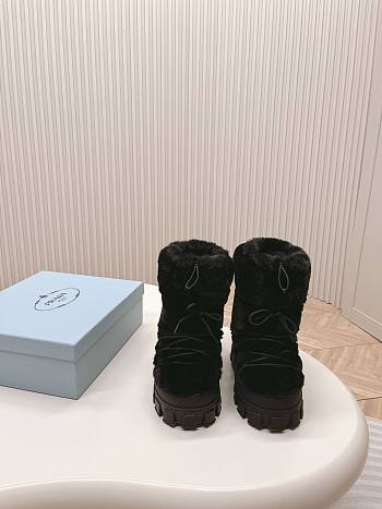 Fortok Prada Shearling Apres-Ski Boots Black