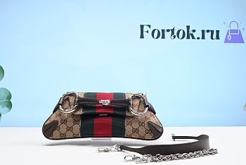 Fortok Gucci Horsebit Bag Beige&Ebony 27x11.5x5cm