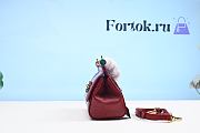 Fortok Dolce&Gabbana Sicily Handbag In Iguana Print Calfskin&Crystal DG Logo Patch Bag Red - 5