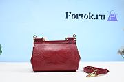 Fortok Dolce&Gabbana Sicily Handbag In Iguana Print Calfskin&Crystal DG Logo Patch Bag Red - 2