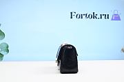 Fortok Chanel Wrinkled Leather Gold Buckle Bag Black 20cm - 6