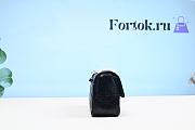 Fortok Chanel Wrinkled Leather Gold Buckle Bag Black 20cm - 5