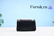 Fortok Chanel Wrinkled Leather Gold Buckle Bag Black 20cm - 2
