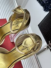 Fortok Valentino High Crystal Thick Heels Sandals Gold - 3