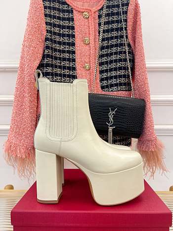Fortok Valentino High Platform High-heel Boots White