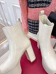 Fortok Valentino High Platform High-heel Boots White - 4