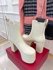 Fortok Valentino High Platform High-heel Boots White - 6