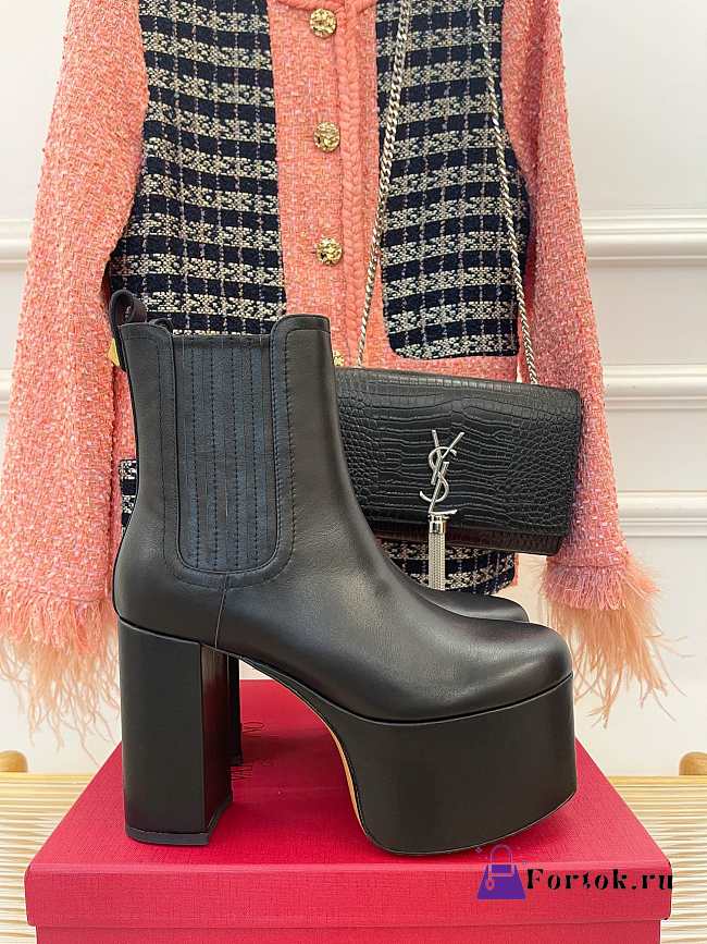 Fortok Valentino High Platform High-heel Boots Black - 1