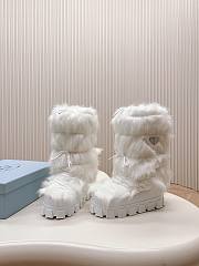 Fortok Prada White Shearling Ankle Boots  - 1