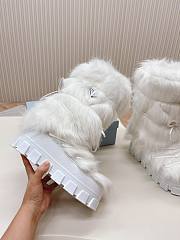 Fortok Prada White Shearling Ankle Boots  - 5