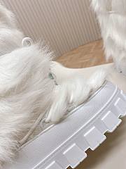 Fortok Prada White Shearling Ankle Boots  - 3