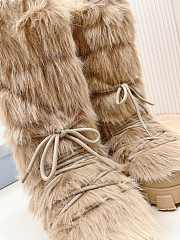 Fortok Prada Beige Shearling Ankle Boots - 3