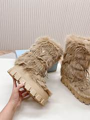 Fortok Prada Beige Shearling Ankle Boots - 2