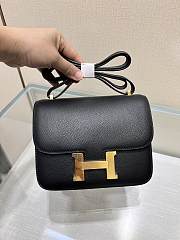 Fortok Hermes Constance Gold-tone Metal Bag in Black 18cm - 1