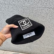 Fortok Chanel Beanie Fur Ball Black  - 5