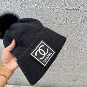 Fortok Chanel Beanie Fur Ball Black  - 2