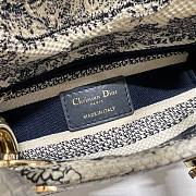 Fortok Dior Mini Lady Bag White and Black Toile de Jouy Voyage Embroidery 17x7.5x14cm - 6