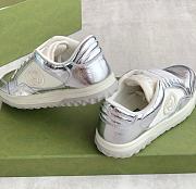 Fortok Gucci Mac80 Leather Silver-tone Sneakers - 5