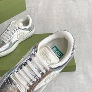 Fortok Gucci Mac80 Leather Silver-tone Sneakers - 4