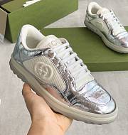 Fortok Gucci Mac80 Leather Silver-tone Sneakers - 2