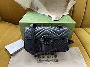 Fortok Gucci Black Marmont Chain Shoulder Bag Black Buckle 22x13x6cm - 1