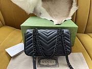 Fortok Gucci Black Marmont Chain Shoulder Bag Black Buckle 22x13x6cm - 4