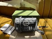 Fortok Gucci Grey Marmont Chain Shoulder Bag Silver Buckle 22x13x6cm - 1