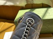 Fortok Gucci Grey Marmont Chain Shoulder Bag Silver Buckle 22x13x6cm - 6