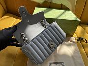 Fortok Gucci Grey Marmont Chain Shoulder Bag Silver Buckle 22x13x6cm - 3