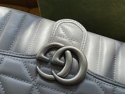 Fortok Gucci Grey Marmont Chain Shoulder Bag Silver Buckle 22x13x6cm - 2