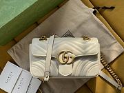 Fortok Gucci White Marmont Chain Shoulder Bag Gold Buckle 22x13x6cm - 1