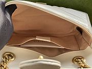 Fortok Gucci White Marmont Chain Shoulder Bag Gold Buckle 22x13x6cm - 5