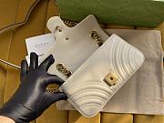 Fortok Gucci White Marmont Chain Shoulder Bag Gold Buckle 22x13x6cm - 4