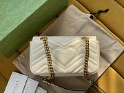 Fortok Gucci White Marmont Chain Shoulder Bag Gold Buckle 22x13x6cm - 3