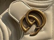 Fortok Gucci White Marmont Chain Shoulder Bag Gold Buckle 22x13x6cm - 2