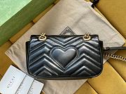 Fortok Gucci Black Marmont Chain Shoulder Bag Gold Buckle 22x13x6cm - 2