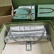 Fortok Gucci Horsebit Chain Shoulder Bag Silver 38x15x16cm - 3