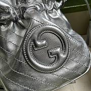 Fortok Gucci Blondie Mini Silver-toned Leather Bucket Bag 19x15x8cm - 4