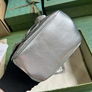 Fortok Gucci Blondie Mini Silver-toned Leather Bucket Bag 19x15x8cm - 3
