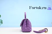 Fortok Chanel Coco Grained Leather Bag Purple 24cm - 6