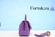 Fortok Chanel Coco Grained Leather Bag Purple 24cm - 5