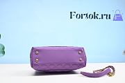 Fortok Chanel Coco Grained Leather Bag Purple 24cm - 3