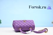 Fortok Chanel Coco Grained Leather Bag Purple 24cm - 2