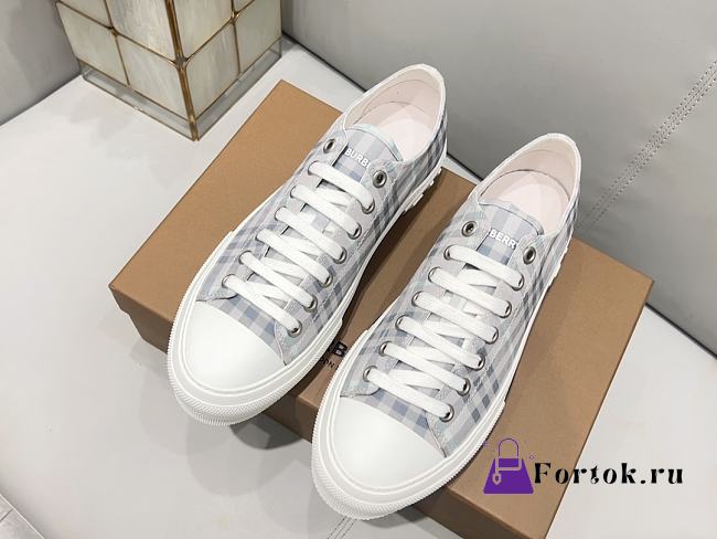 Fortok Burberry Vintage Check Cotton Sneakers Blue - 1