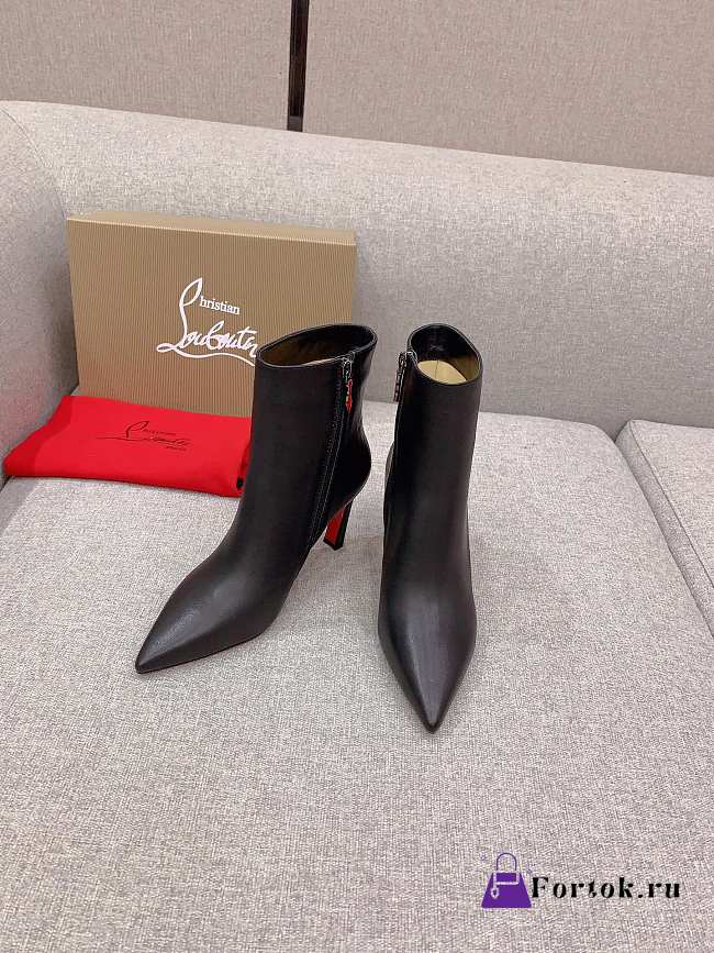 Fortok Christian Louboutin High-heeled Short Boots Black - 1